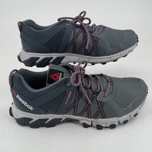Reebok Microweb Running Shoes WOMENS Gray Pink Lace Up Sneakers SIZE 11